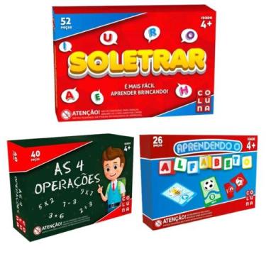Imagem de Kit Alfabetização Jogos Educativos Infantis Pedagógicos Ensina Ler e E