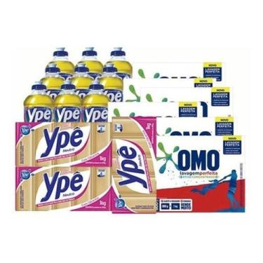 Imagem de Cesta Básica Grande Produtos Lavanderia Limpeza Com 18 Itens - Higipac