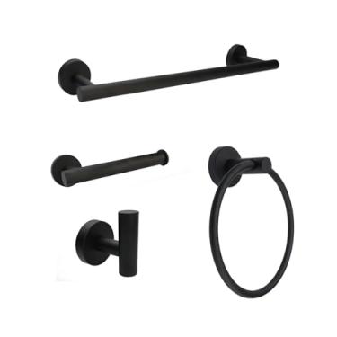 Imagem de Kit Acessórios 4 Peças Para Banheiro Lavabo Aço Inox Preto