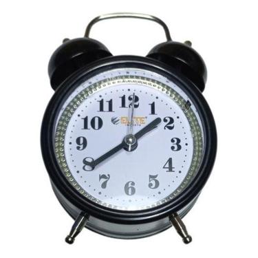 Imagem de Relógio Despertador Analógico Preto Retrô Vintage