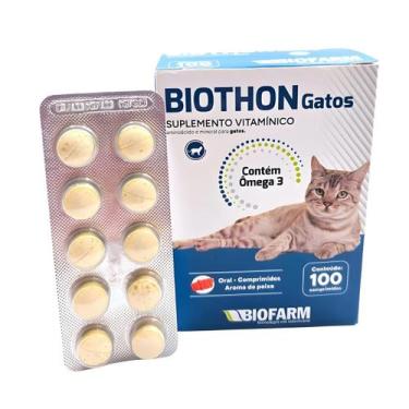 Imagem de Suplemento Vitamínico, Aminoácido e Mineral Biothon Para Gatos - 100 C