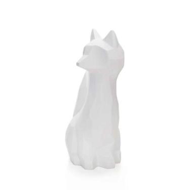Imagem de Escultura Raposa Em Resina Branco Mate 25x16cm - DROSSI