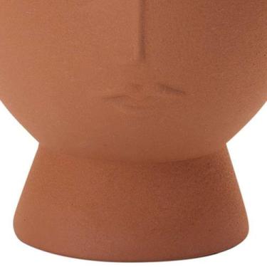 Imagem de Cachepot Decorativo Em Cerâmica Rosto Plantas Terracota 18 Cm M02 - D'