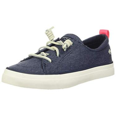 Imagem de Sperry Tênis feminino de sarja lavado Crest Vibe, Sarja azul-marinho, 6.5