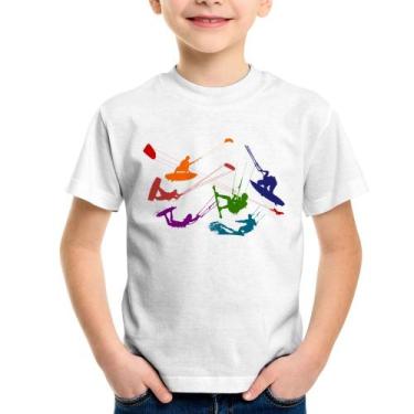 Imagem de Camiseta Infantil Kite Surf Freestyle - Foca na Moda, Branco, 2
