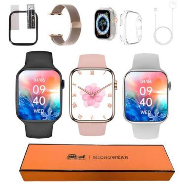 Imagem de Relogio Inteligente 41mm Serie 9 Android iOS Faz Ligaçoes Smartwatch W