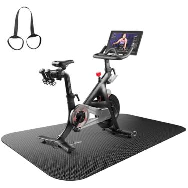 Imagem de Tapete de bicicleta ergométrica e esteira para tapetes/pisos de madeira - Protetor de piso antiderrapante com redução de ruído, tapete de equipamento de fitness durável para bicicletas ergométricas