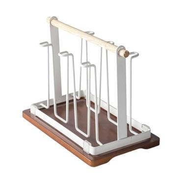 Imagem de Bothyi Porta de seca para estampa de caneca com alça de madeira de caneca copo de copo de copo para cafeteria cafe home, Branco