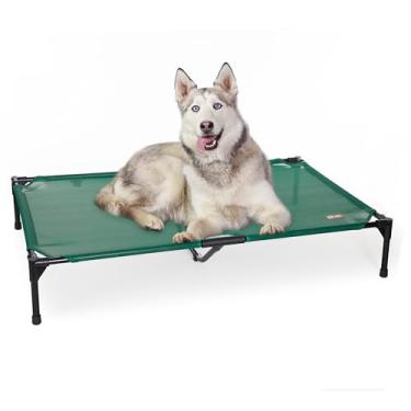 Imagem de K&H PET PRODUCTS Cama de animal de estimação elevada com resfriamento original para animais de estimação malha verde para todas as estações GG 82 X 50 X 22 polegadas