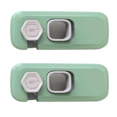 Imagem de Fechadura Trava de Segurança Porta Geladeira Kit 2 unidades Armario Gaveta Janela Criança Bebe Infantil Proteçao Resistente