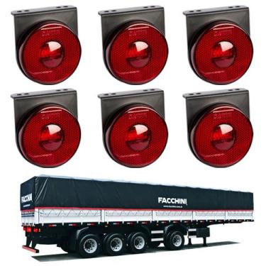 Imagem de 6 Lanterna Lateral Facchini LED Rubi 85mm c/ Suporte - Fio - DW Compon