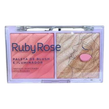 Imagem de Paleta De Blush e Iluminador Alta Fixação Textura Acetinada 11.4g - Ru