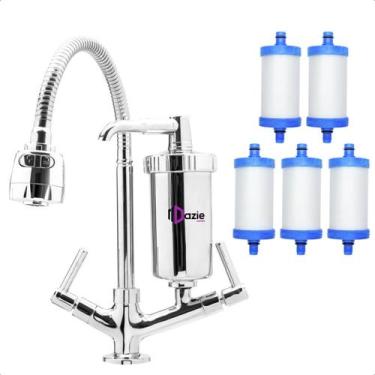 Imagem de Torneira de Pia Cozinha com Filtro Bica Gourmet Flexível Móvel Bancada