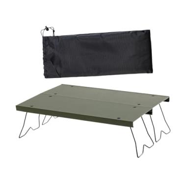 Imagem de menolana Tabela de acampamento portátil Campo dobrável Móveis de praia Tabela ao ar livre liga de alumínio para caminhada de jardim no quintal, Verde