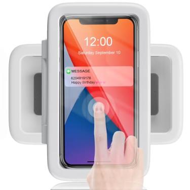 Imagem de LC-dolida Suporte de telefone de chuveiro à prova d'água, 480° giratório ajustável para banheiro, suporte de parede para celular, antiembaçamento de alta sensibilidade, capa antiembaçamento