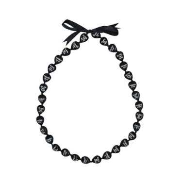 Imagem de MMIUAEG Colar havaiano de nozes Kukui de graduação, colar havaiano com fecho de laço, corrente grossa de gola de graduação, presentes para mulheres e homens, joias de estudantes universitários, Medium