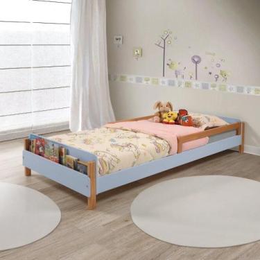 Imagem de Cama Montessori Maui 45cm X 95cm X 205cm Azul BB/Amêndoa - Irmãos Hink