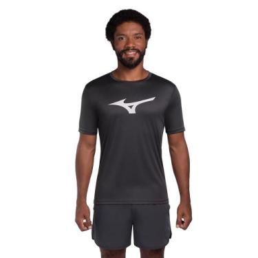 Imagem de Camiseta de Corrida Masculina Mizuno Run Spark, Cinza, G