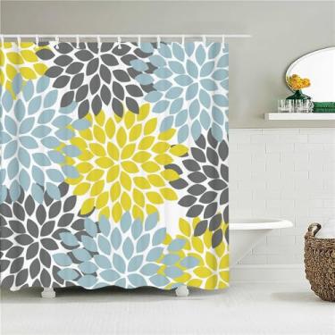 Imagem de Cortina de chuveiro colorida de poliéster à prova d'água com estampa colorida para cortina de banheiro longa 180 * 200cm Cortinas de chuveiro, 3721L,W90xH180cm