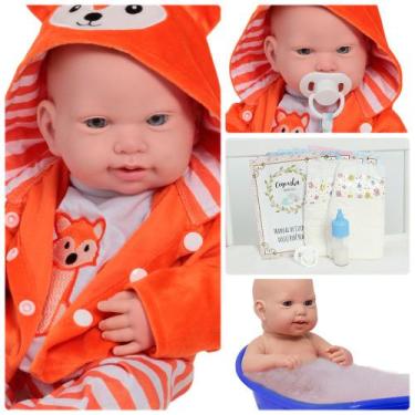 Imagem de Boneco Reborn Recém Nascido Menino Raposa Olhos Azuis - Cegonha Reborn