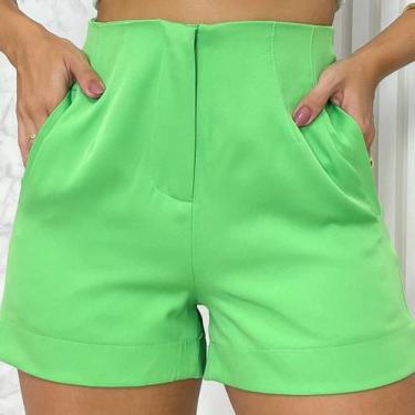 Imagem de Bermuda Feminino Em  Alfaiataria Feminino Casual Com Bolsos e Zíper - 