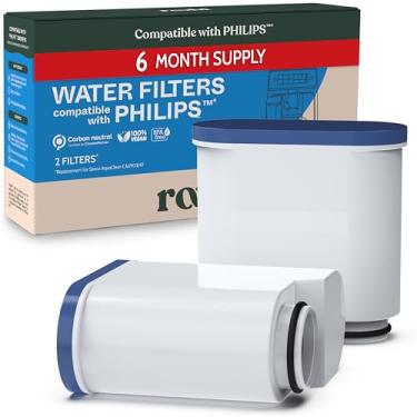 Imagem de Roobi Filtros de água compatíveis Philips. Especialmente projetado para máquinas de café Saeco, filtros de água limpa Aqua neutro de carbono. Pacote com 2, suprimento para 6 meses