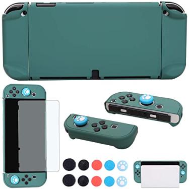 Imagem de COMCOOL Dockable Case for Nintendo Switch OLED - [9 FT Military Grade Drop Protection] [with Tempered Glass Screen Protector Thumb Grips] Cute Protective Cover for Nintendo Switch OLED - MidGreen