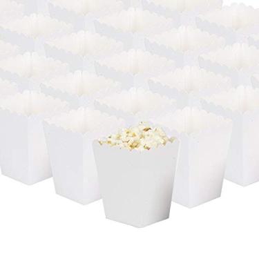Imagem de GAKA – Conjunto de 60 caixas de pipoca para lembrancinha de pipoca, porta-cartão, recipiente de doces, mini recipientes de papel, Branco, 36Pcs