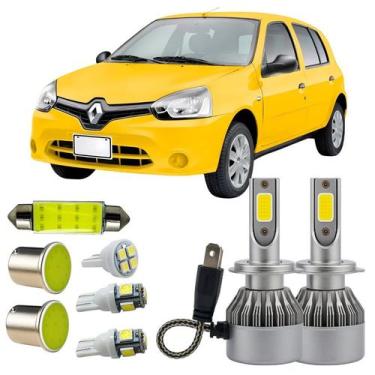 Imagem de Kit Lampadas Renault Clio Farol Baixo Ré Teto Placa Farolete - LED