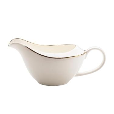 Imagem de Molheira Balde de suco com aro dourado especial de bife ocidental, balde de molho de porcelana, copo de suco, sabor, copo de leite Jarra de Molheira