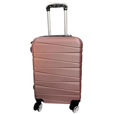 Imagem de Kit Malas de Viagem 23kg, 10Kg, 8kg e Frasqueira 12 ou 14 Polegadas Bolsa de Mão c/Trava de Senha FIbra Rígida ABS Rodas 360º Removíveis (Mala 10kg | Rose Gold)