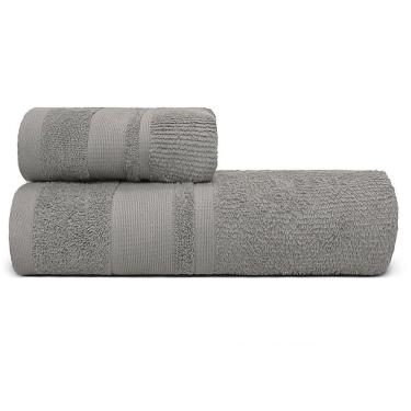 Imagem de Jogo De Toalha Banhão Master 100% Algodão 2 Peças Gramatura 550 Cinza Dove