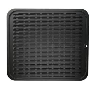 Imagem de blue burps Tapete De Silicone Para Secar Louças Bancadas Cozinha Ou Louça, Escorredor Fácil Limpar, Secagem Rápida - 45,7 Cm X 40,6 Preto