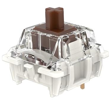 Imagem de CN GAMING Interruptores G Brown Pro 3.0 Pré-Lubrificados Táteis De 5 Pinos Para Teclado Mecânico Tipo Mx, Placa Luz Rgb Smd Montada (90 Peças Pinos, Marrom)