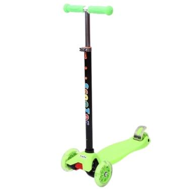 Imagem de Patinete Infantil 4 Rodas c/Leds Scooter Infantil Dobrável e Resistente para Crianças até 60kg (Verde)