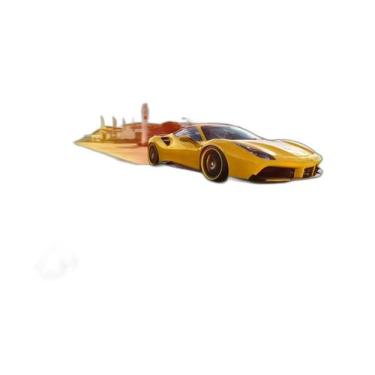 Imagem de Papel De Parede 3D Carro Ferrari Amarela Pista 3,5M Car131 - Você Deco