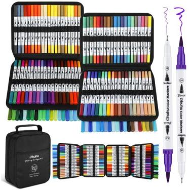 Imagem de Marcadores para colorir Ohuhu Maui 160 cores com pontas duplas à base 