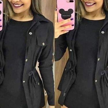 Imagem de Jaqueta Parka Moda Feminina Manga Longa Com Bolso Bengaline - Filó Mod