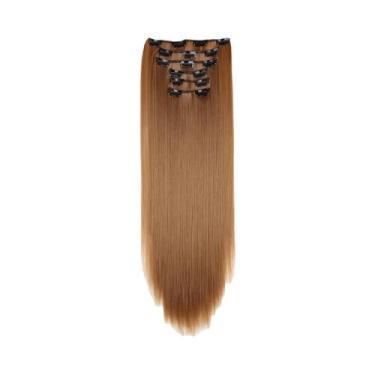 Imagem de Loira Preta 24 Polegadas Longas Extensões De Cabelo Sintético Reto 16 