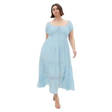 Imagem de City Chic Vestido feminino plus size - Haven, Azul gelo, 52