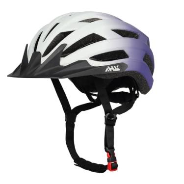 Imagem de Anharluka Capacete De Bicicleta De Estrada Para Jovens E Adultos, Capacete Ajustável Para Mountain Bike Com Viseira Removível, 2 Tamanhos Para Crianças De 8 A 14 Anos (Cinza, Roxo, Degradê, G)