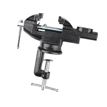 Imagem de IEUDNS Morsa de fixação Ferramenta de fixação 360° Rotação versátil e compacta Morsa de de mesa para esculpir trabalhos em metal e construção, Preto, Boca de Grampo 6.5