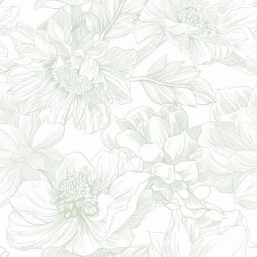 Imagem de Dimoon Papel de parede de 199.9 cm x 43.9 cm Peel and Stick Papel de parede floral verde branco boho moderno papel de parede removível autoadesivo flor papel de parede para cozinha, banheiro, quarto