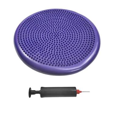 Imagem de simhoa Tapete de equilíbrio com disco de equilíbrio e estabilidade, tapete plano para ioga, fitness, homens e mulheres, ioga, Roxo
