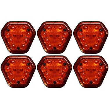 Imagem de Kit 6 Lanterna Lateral Traseira Meia-luz/freio 8 Led 12/24v