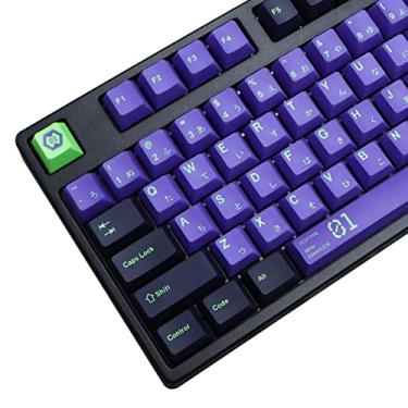 Imagem de Teclas roxas e pretas, conjunto MOLGRIA 128 unidade-01 teclas para teclado de jogos, PBT Cherry Profile Dye Sublimation Keycaps para teclado Gateron Kailh Cherry MX 104/87/74/61 60/75%