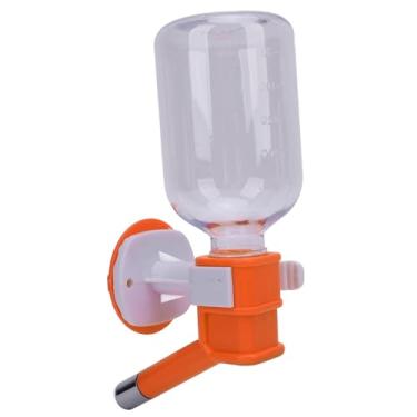 Imagem de Phefop Garrafa de água Pendurada para Animais de Estimação 300 Ml Capacidade de Aço Inoxidável Rolamento de Gaiola Garrafa de água para Cães Gênios Porquinhos Pequenos Animais Com Design (ORANGE)