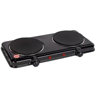 Imagem de Fogão Elétrico Portátil Cooktop 2 Bocas 2000W - Fogão Elétrico de Mesa - 220V