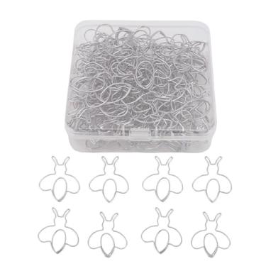 Imagem de Fockety 80pcs Cartoon Bee Paper Clips, Marcadores Divertidos de Formas Fofas para Materiais Escolares Com Caixa Transparente, Clipes de Ferro Multiuso para Decoração de Presente Em Casa (Prata)