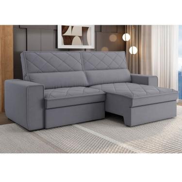 Imagem de Estofado Retratil E Reclinável 4 Lugares 250cm Viena Cinza